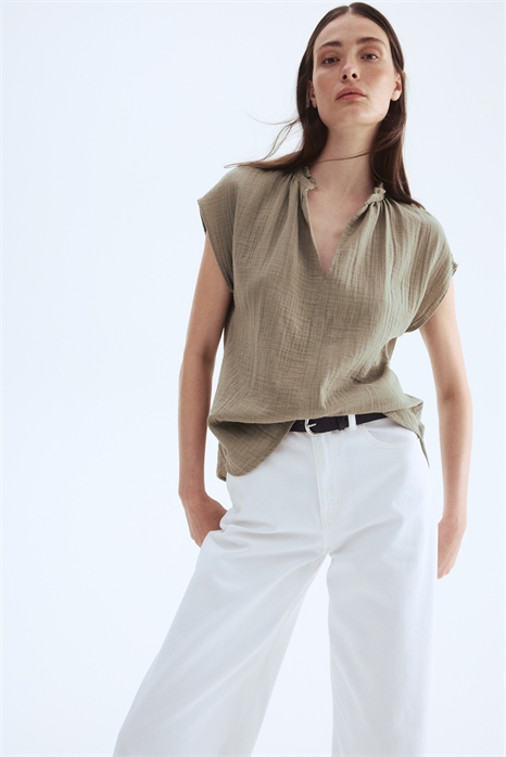 Блузка из хлопкового муслина 1260352003 - Фото 13669474