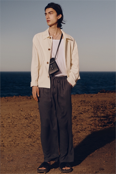 Брюки из льняной смеси с расслабленной посадкой 1261478004 - Фото 13669495