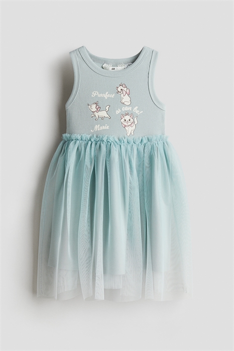 Платье с принтом на тюлевой юбке 1282141002 - Фото 13669898