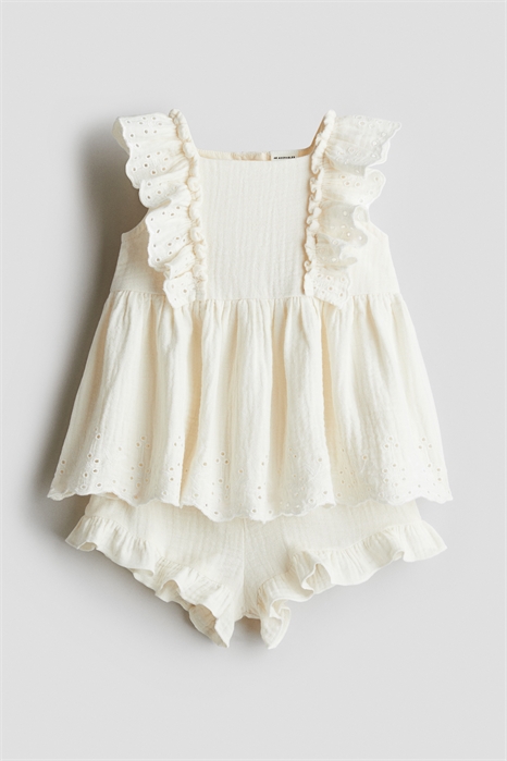 Комплект из 2 частей из хлопкового муслина 1284941001 - Фото 13670142