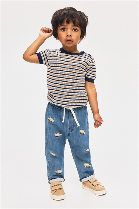 Джинсовые джоггеры с вышивкой 1289976001 - Фото 13670388