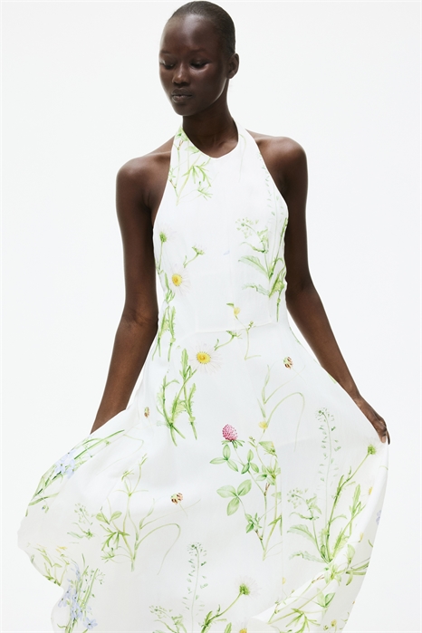 Расклешенное платье с халтернеком 1290686001 - Фото 13670462