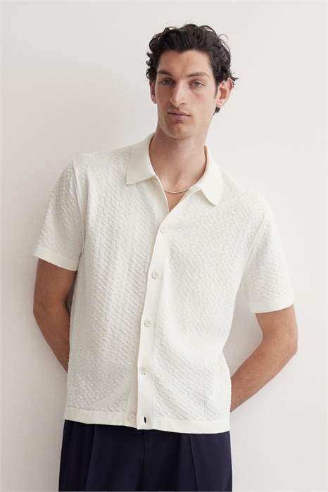 Рубашка из фактурного трикотажа Regular Fit 1301048001 - Фото 13670745