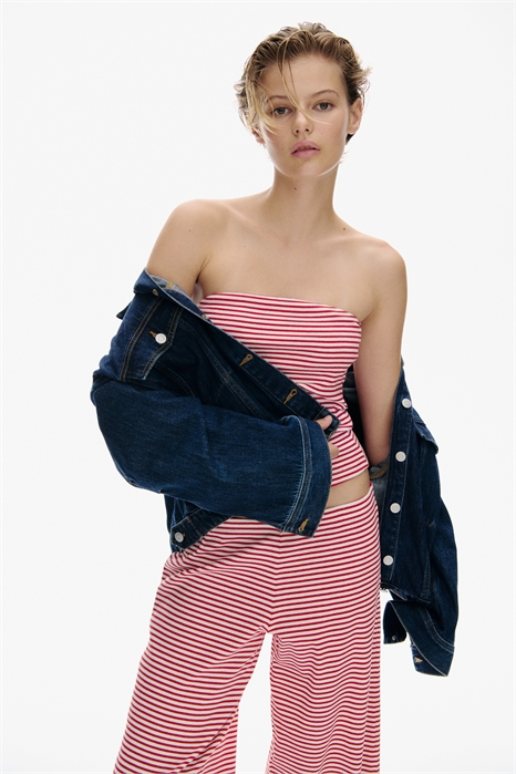 Комплект из двух частей: топ и брюки с ребристой отделкой 1265787004 - Фото 13674337