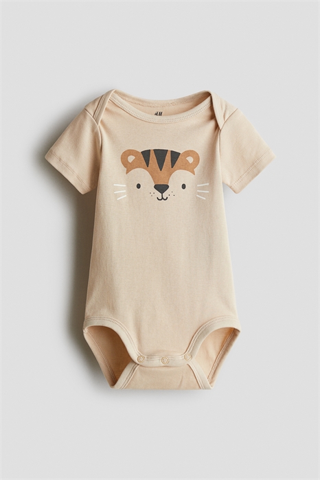 Принтованный боди с вырезом конвертом 1265831007 - Фото 13674344