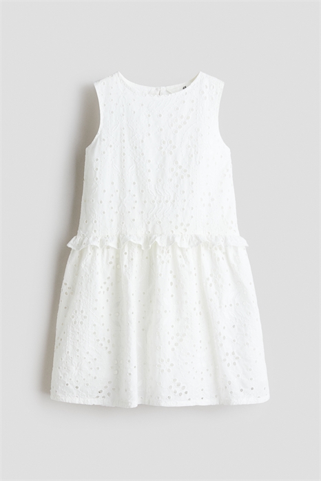 Платье из хлопка с рисунком Broderie anglaise 1292349001 - Фото 13679031