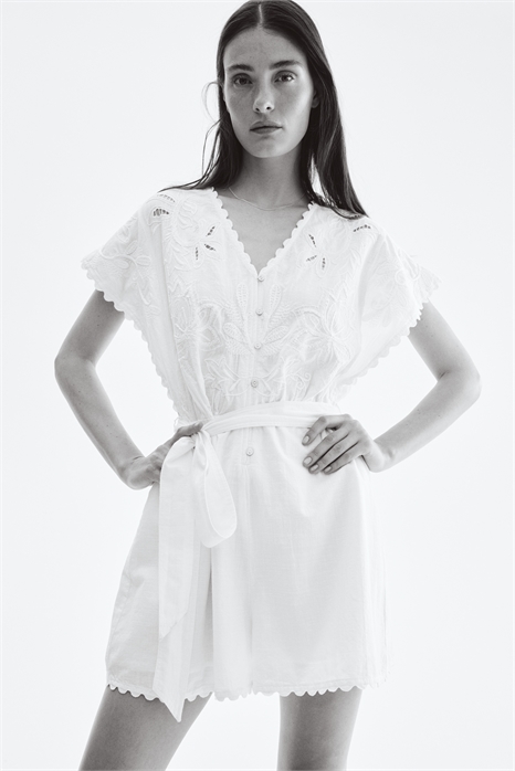 Хлопковый комбинезон с вышивкой 1293953001 - Фото 13680156