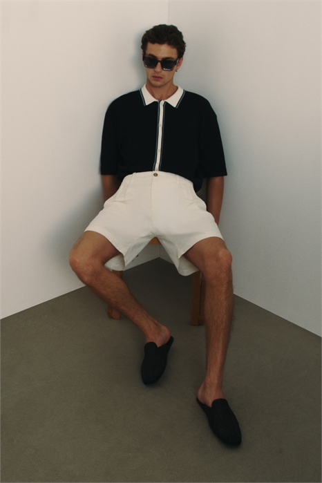 Шорты из льняного бленда с расслабленной посадкой 1275893001 - Фото 13681283