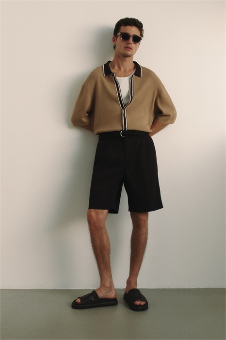 Рубашка из трикотажа в рубчик Regular Fit 1284223001 - Фото 13681803