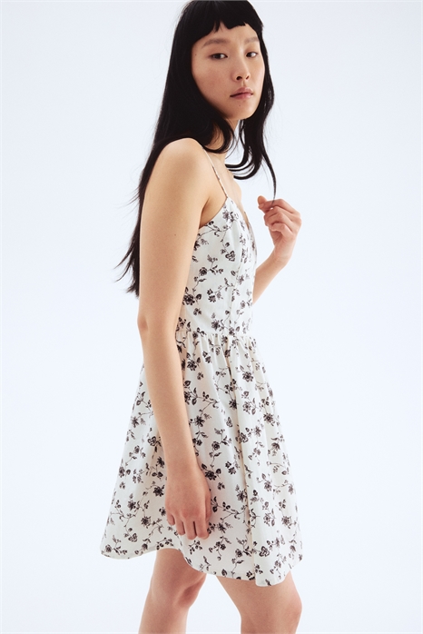 Хлопковое платье с расклешенной юбкой 1231427007 - Фото 13683844