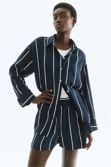 Рубашка оверсайз из смеси льна 1285864002 - Фото 13699605