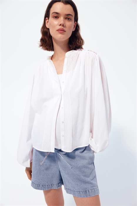 Джинсовые шорты со шнурком MAMA 1255696002 - Фото 13700479