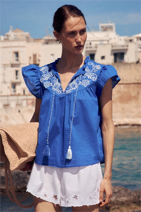 Блузка с вышивкой 1284701001 - Фото 13701210