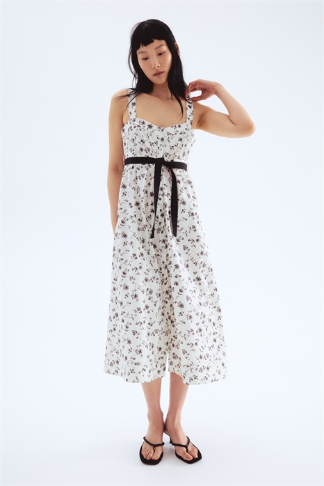 Платье с завязывающимся поясом 1282018001 - Фото 13701775