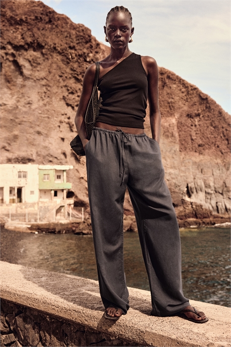 Прямые брюки из льняной смеси 1259076013 - Фото 13704083