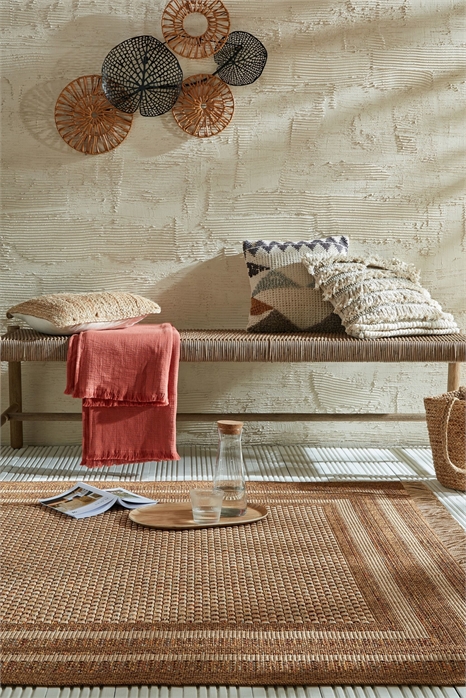 Ковер Layla Border Indoor Outdoor Jute Look Rug 1308876001 - Фото 13705413