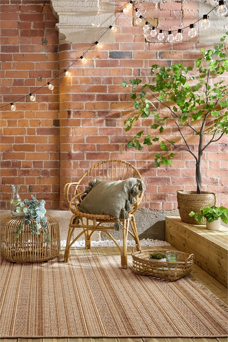 Ковер Farah Stripe Indoor Outdoor в джутовом стиле 1308866001 - Фото 13706262