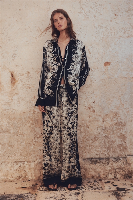 Принтованные брюки на завязках 1291026001 - Фото 13711865