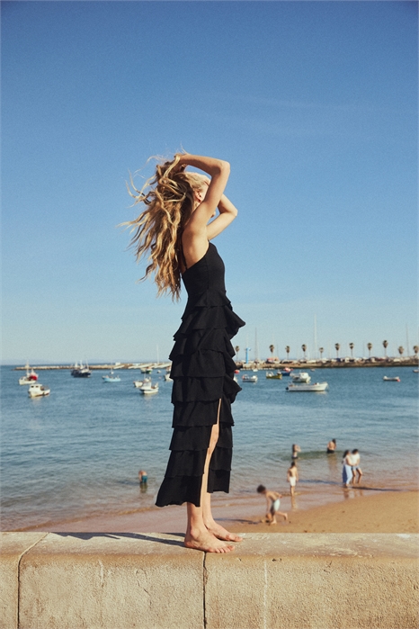 Платье на бретелях с воланами 1293137001 - Фото 13712189