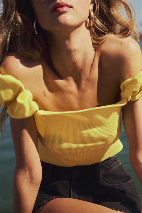 Топ без плеч с пуховыми рукавами 1296397003 - Фото 13712627