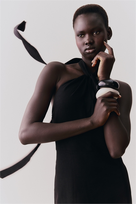 Платье с вырезом по спинке из льняной ткани 1296456001 - Фото 13712649