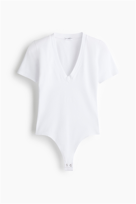 Боди с глубоким V-образным вырезом из суперстрейча 1292477002 - Фото 13715454