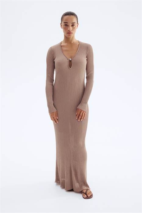 Длинное платье из трикотажа в рубчик 1299467001 - Фото 13717724