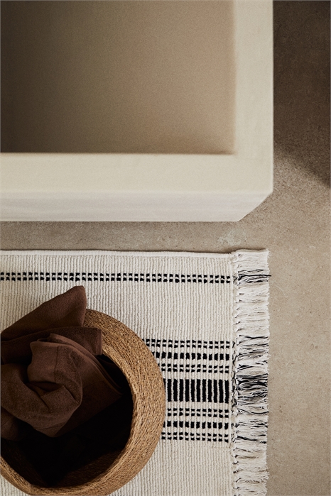 Хлопковый коврик для ванной с бахромой 1284616001 - Фото 13721494