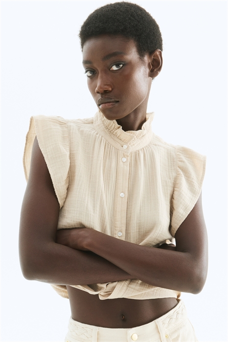 Блузка из муслина с расклешенными рукавами 1288339004 - Фото 13723844