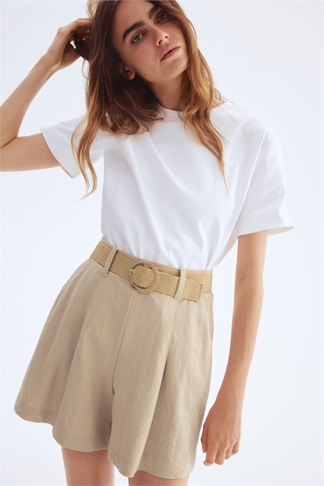 Шорты из пике с поясом 1295126002 - Фото 13724537