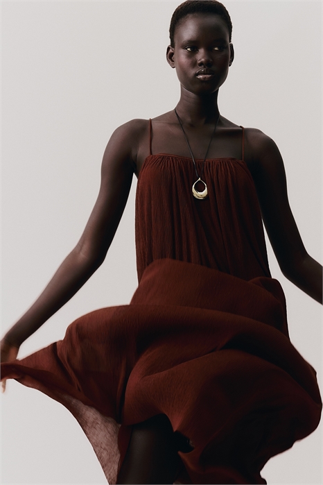 Платье на бретельках из плиссе 1295128002 - Фото 13724542