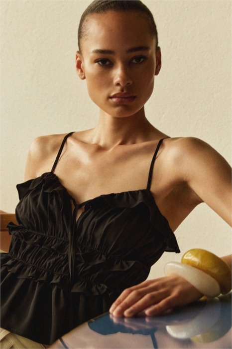 Топ на бретельках с отделкой оборками 1295167002 - Фото 13724565