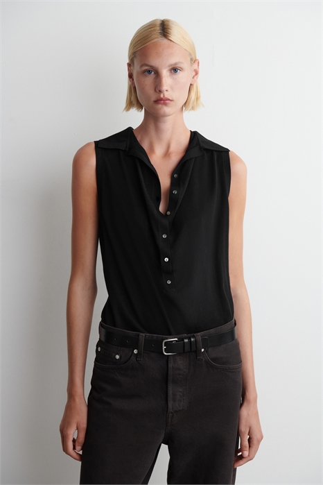 Топ-поло из шелка и хлопка без рукавов 1272896001 - Фото 13728316