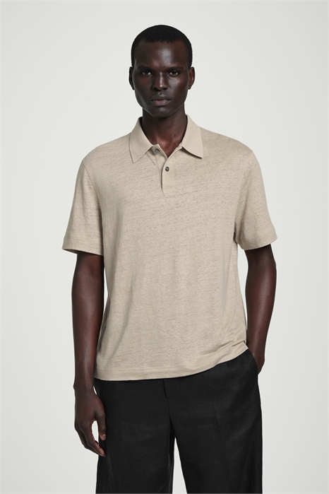 Рубашка-поло из трикотажного льна 1281638001 - Фото 13728470