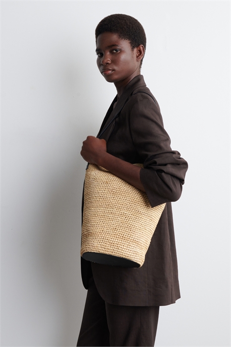 Сумка-ведро - соломенная 1282876001 - Фото 13728812