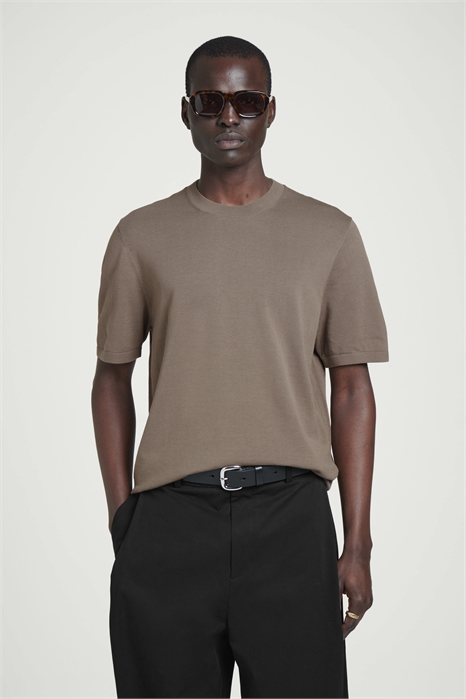 Футболка с вырезом горловины из трикотажного хлопка 1284717001 - Фото 13729012