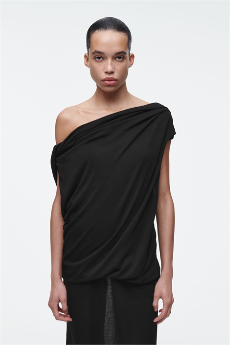 Трикотажный топ с драпировкой 1271480001 - Фото 13741652