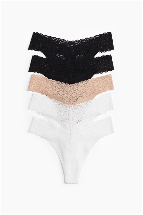 Кружевные трусы стринги в упаковке из 5 штук 1075646046 - Фото 13745242