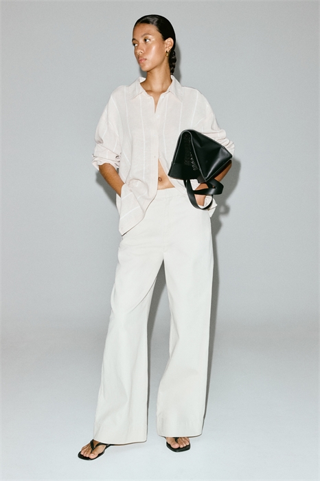 Рубашка из льна и вискозы оверсайз 1283782002 - Фото 13745942