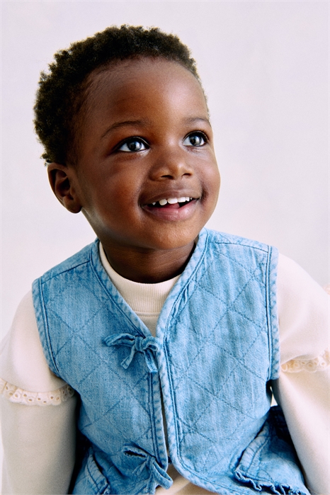 Стеганая джинсовая жилетка 1291990001 - Фото 13746367