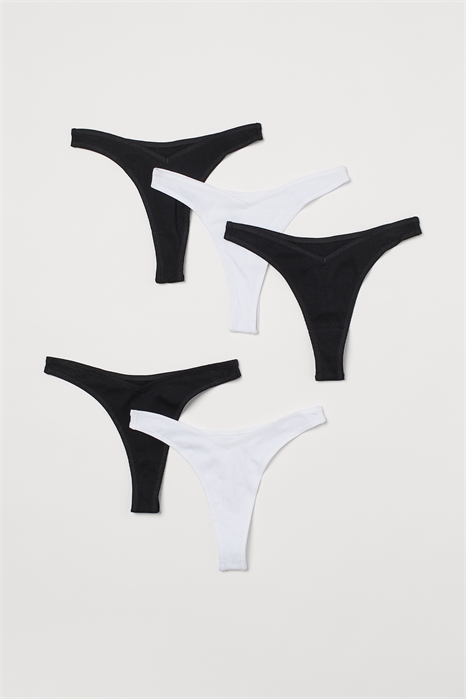 Трусы-стринги с ребристой поверхностью в упаковке из 5 штук 0875635018 - Фото 13748454