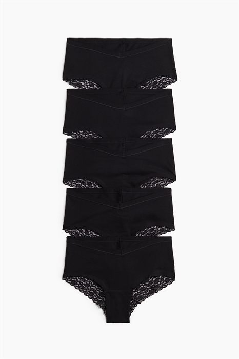 Трусы-хипстеры из хлопка с кружевной отделкой MAMA 5 шт. 1292241002 - Фото 13751697