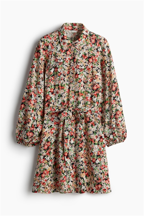 Платье-рубашка с воздушными рукавами 1241440002 - Фото 13752336