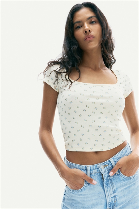 Ребристая футболка с отделкой пико 1292589003 - Фото 13755006