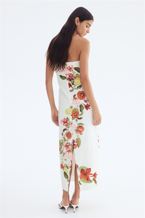 Платье из льняного бленда с принтом 1303752001 - Фото 13755845