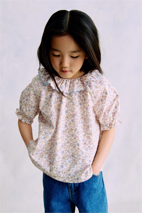 Хлопковая блузка с воланами 1231047002 - Фото 13759781