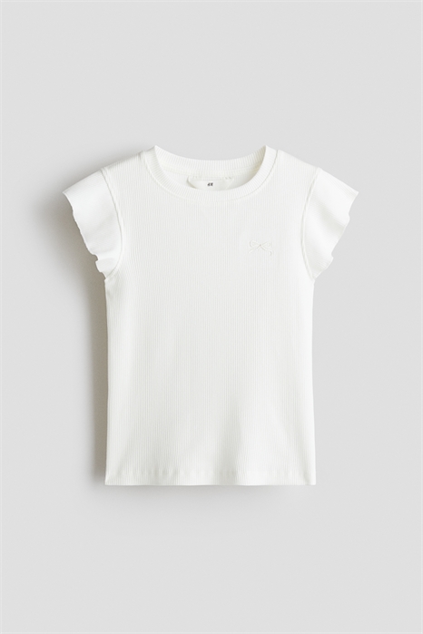 Футболка в рубчик с волнами на рукавах 1290512002 - Фото 13760487