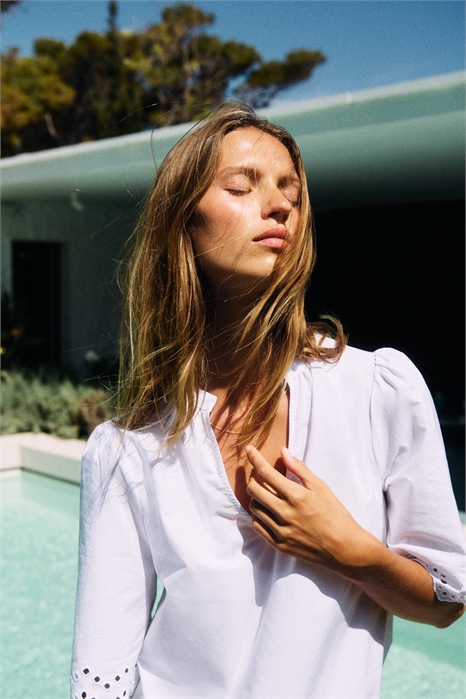 Блузка из хлопка Broderie anglaise 1292621001 - Фото 13760675