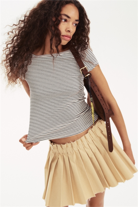 Футболка в рубчик с круглым вырезом 1296056001 - Фото 13761019