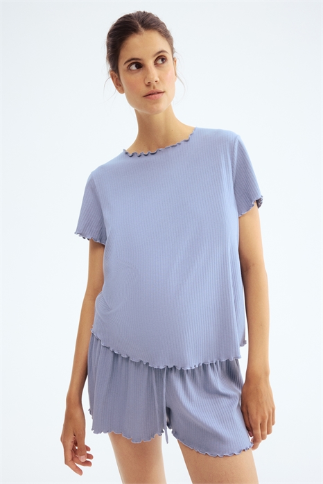 Пижама с ребристой отделкой MAMA 1296155001 - Фото 13761069